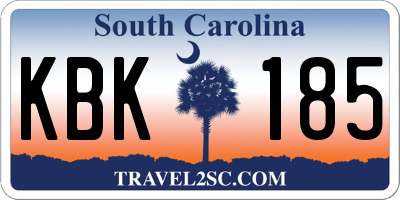 SC license plate KBK185