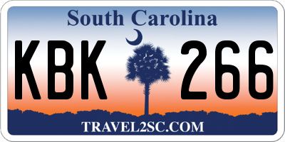 SC license plate KBK266