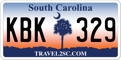 SC license plate KBK329