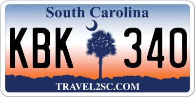 SC license plate KBK340