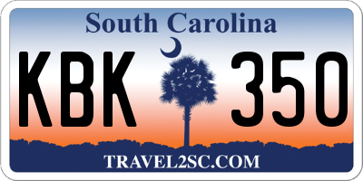 SC license plate KBK350