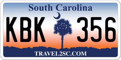 SC license plate KBK356