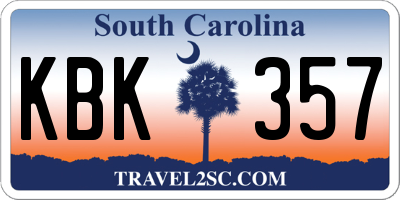 SC license plate KBK357