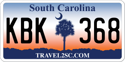 SC license plate KBK368