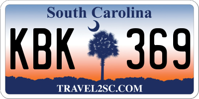 SC license plate KBK369