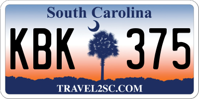 SC license plate KBK375