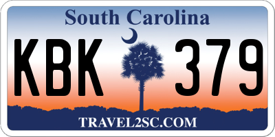 SC license plate KBK379