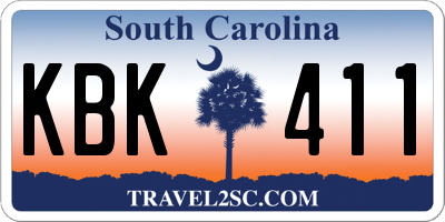 SC license plate KBK411