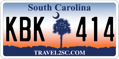 SC license plate KBK414