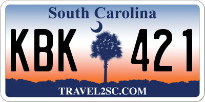 SC license plate KBK421