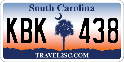 SC license plate KBK438