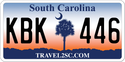 SC license plate KBK446