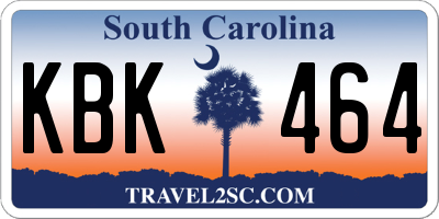 SC license plate KBK464