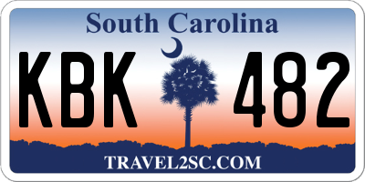 SC license plate KBK482