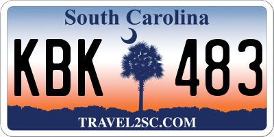 SC license plate KBK483