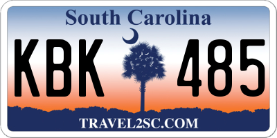 SC license plate KBK485