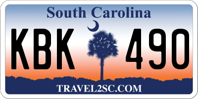 SC license plate KBK490