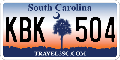 SC license plate KBK504