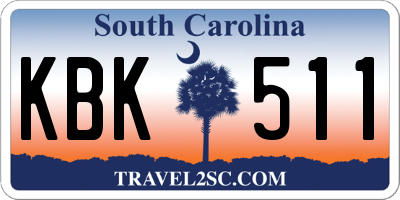 SC license plate KBK511