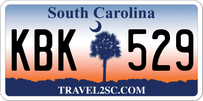 SC license plate KBK529