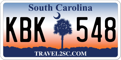 SC license plate KBK548