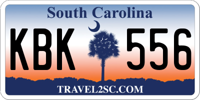 SC license plate KBK556