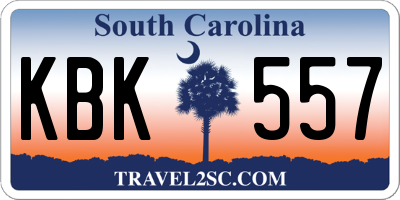 SC license plate KBK557