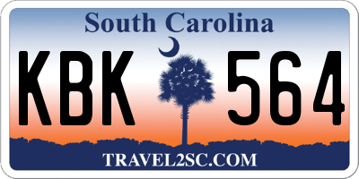 SC license plate KBK564