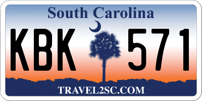 SC license plate KBK571