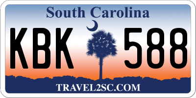 SC license plate KBK588