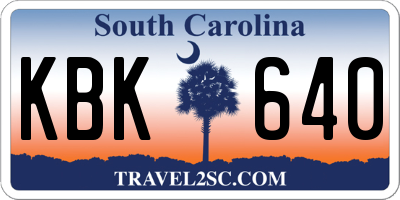 SC license plate KBK640