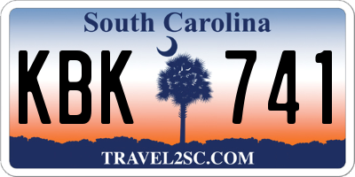 SC license plate KBK741
