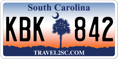 SC license plate KBK842