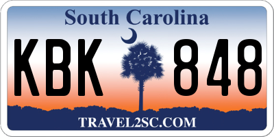 SC license plate KBK848