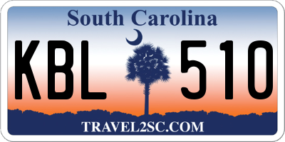 SC license plate KBL510