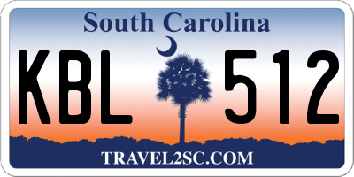 SC license plate KBL512