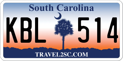 SC license plate KBL514