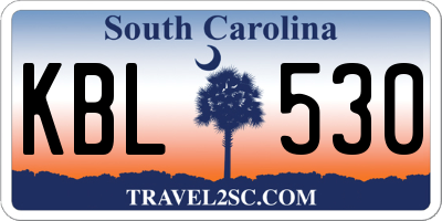 SC license plate KBL530