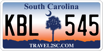 SC license plate KBL545