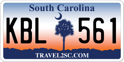 SC license plate KBL561