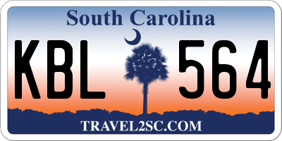 SC license plate KBL564