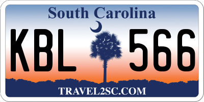 SC license plate KBL566