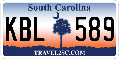 SC license plate KBL589