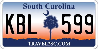 SC license plate KBL599