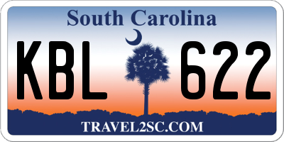 SC license plate KBL622