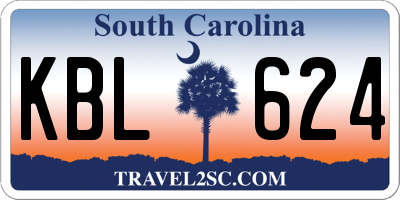 SC license plate KBL624