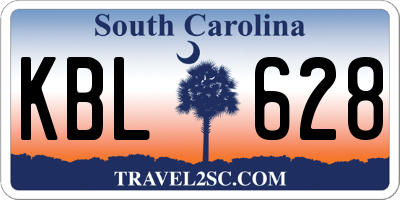 SC license plate KBL628