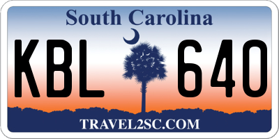 SC license plate KBL640