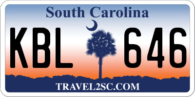 SC license plate KBL646