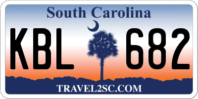 SC license plate KBL682